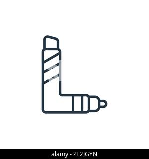 Symbol für den Inhalator-Umriss. Dünne Linie schwarz Inhalator Symbol, flache Vektor einfache Element Illustration von editierbaren medizinischen Konzept isoliert auf weiß Stock Vektor