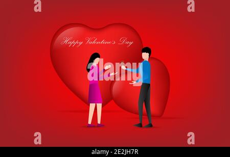 Männer und Frauen Paar Liebe Design Grafik Symbol Herz Konzept valentinstag Stock Vektor
