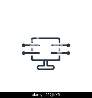 Vektorsymbol für den Datenstreaming-Umriss. Dünne Linie schwarz Daten Streaming Symbol, flache Vektor einfache Element Illustration von editierbaren Netzwerk-Konzept isol Stock Vektor