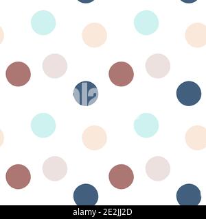 Bunte handgezeichnete Tupfen. Nahtloses Muster. Neutrale Farben. Vektor-Illustration, flaches Design Stock Vektor