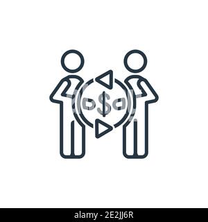 Vektorsymbol für den Handel mit Personen. Dünne Linie schwarze Menschen Trading-Symbol, flache Vektor einfache Element Illustration von editierbaren Menschen Konzept isoliert Stock Vektor