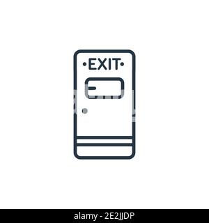 Symbol für den Umrissvektor verlassen. Dünne Linie schwarzes Ausgangs-Symbol, flache Vektor einfache Element Illustration aus editierbaren Hotel Konzept isoliert auf weißem Hintergrund Stock Vektor