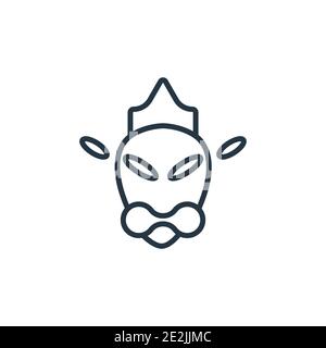 Symbol für den Hanuman-Umriss. Dünne Linie schwarz hanuman Symbol, flache Vektor einfache Element Illustration aus editierbaren indien Konzept isoliert Strich auf whit Stock Vektor