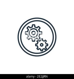 Symbol für den Strukturvektor des Mechanismus. Dünne Linie schwarz Mechanismus Symbol, flache Vektor einfache Element Illustration aus editierbaren Industrie Konzept isolierte Kontur Stock Vektor