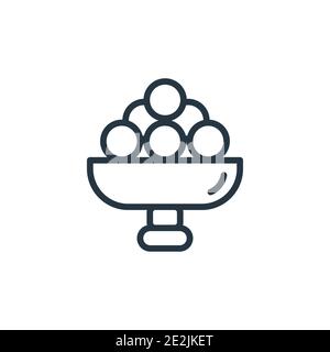 Symbol für den Laddu-Umriss. Dünne Linie schwarz laddu Symbol, flache Vektor einfache Element Illustration aus editierbaren indien Konzept isoliert auf weißem Backgroun Stock Vektor