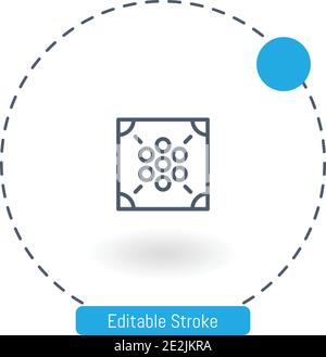 carrom Vektorsymbol editierbare Konturumrisssymbole für Web und Mobil Stock Vektor