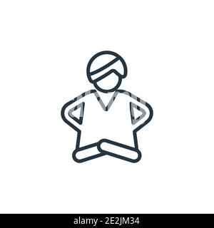 Bhagavan Umriss Vektor-Symbol. Dünne Linie schwarz bhagavan Symbol, flache Vektor einfache Element Illustration aus editierbaren indien Konzept isolierte Schlaganfall auf wh Stock Vektor