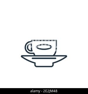 Vektorsymbol für den Untertasse-Umriss. Dünne Linie schwarze Untertasse Symbol, flache Vektor einfache Element Illustration von editierbaren Küche Konzept isoliert Strich auf whit Stock Vektor
