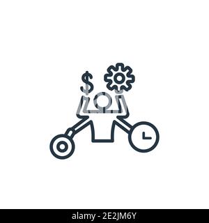 Multitasking-Umrissvektorsymbol. Dünne Linie schwarz Multitask Symbol, flache Vektor einfache Element Illustration von editierbaren Personalwesen Konzept isoliert Stock Vektor