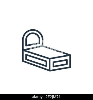 Vektorsymbol für die Kontur des Schlittenbetts. Dünne Linie schwarz Schlitten Bett Symbol, flache Vektor einfache Element Illustration von editierbaren Möbeln und Haushalt Konzept Stock Vektor