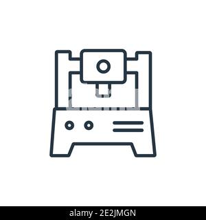 Vektorsymbol für Maschinenumrisse. Dünne Linie schwarze Maschinen Symbol, flache Vektor einfache Element Illustration aus editierbaren Industrie Konzept isolierte Hub Stock Vektor