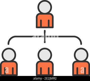 Business People Netzwerk und Pyramide Hierarchie flache Vektor-Symbol Stock Vektor