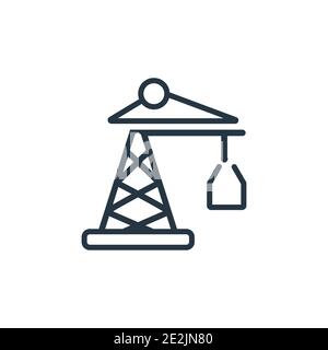 Vektorsymbol für den Hafenkran-Umriss. Dünne Linie schwarz Hafenkran Symbol, flache Vektor einfache Element Illustration aus editierbaren Industrie Konzept isoliert s Stock Vektor