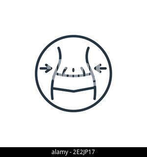 Vektorsymbol für Hüftkontur. Dünne Linie schwarze Taille Symbol, flache Vektor einfache Element Illustration von editierbaren gymandfitness Konzept isoliert auf weiß b Stock Vektor