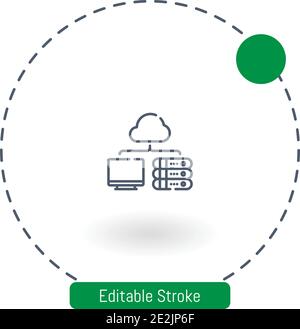 Cloud Vector Icon editierbare Konturumrisssymbole für Web und Mobil Stock Vektor