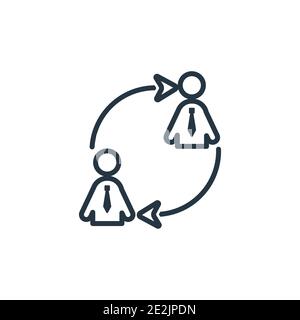 Symbol für den Umriss des Änderungsmanagements. Dünne Linie schwarz Change Management Symbol, flache Vektor einfache Element Illustration von editierbaren Personalwesen c Stock Vektor