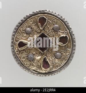 Disk Brooch, fränkisch, 7. Jahrhundert. Stockfoto