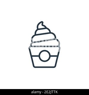 Vektorsymbol für den Umriss von gefrorenem Joghurt. Dünne Linie schwarz gefrorenen Joghurt Symbol, flache Vektor einfache Element Illustration von editierbaren Hotel und Restaurant conc Stock Vektor