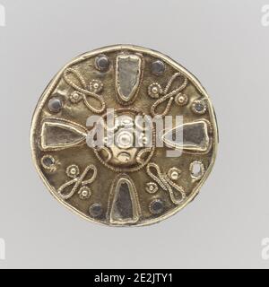 Disk Brooch, fränkisch, erste Hälfte des 7. Jahrhunderts. Stockfoto