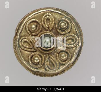 Disk Brooch, fränkisch, 7. Jahrhundert. Stockfoto