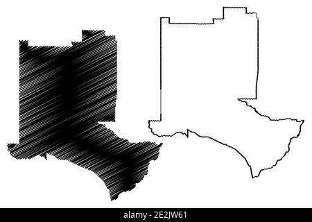 Los Alamos County, New Mexico (U.S.-County, Vereinigte Staaten von Amerika, USA, U.S., US) Karte Vektor Illustration, scribble Skizze Los Alamos Karte Stock Vektor