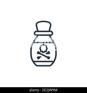 Vektorsymbol für Giftumrisse. Dünne Linie schwarzes Gift Symbol, flache Vektor einfache Element Illustration von editierbaren Gesundheit und medizinische Konzept isoliert auf Stock Vektor