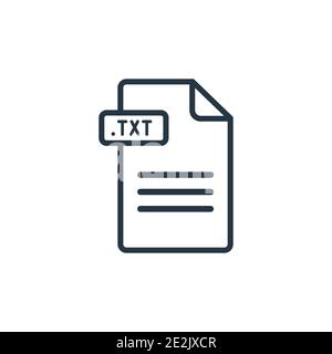 Vektorsymbol für Textdatei. Dünne Linie schwarze Textdatei Symbol, flache Vektor einfache Element Illustration von editierbaren gdpr-Konzept isolierte Schlaganfall auf w Stock Vektor