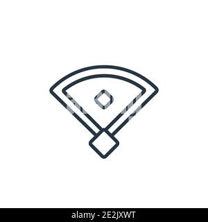 Baseball-Feld Umriss Vektor-Symbol. Dünne Linie schwarz Baseballfeld Symbol, flache Vektor einfache Element Illustration aus editierbaren Freizeit Konzept isola Stock Vektor