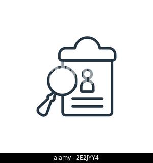 Vektorsymbol für den Einstellungsumriss. Dünne Linie schwarz Einstellung Symbol, flache Vektor einfache Element Illustration von editierbaren Personalwesen Konzept isolierte Schlaganfall Stock Vektor