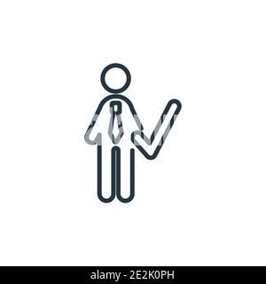 Symbol für den Vektor der Kandidatenkontur. Dünne Linie schwarzen Kandidaten Symbol, flache Vektor einfache Element Illustration von editierbaren Personalwesen Konzept isoliert Stock Vektor