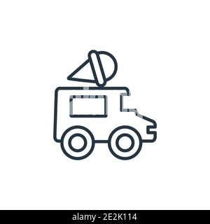 Eiswagen Umriss Vektor-Symbol. Dünne Linie schwarz Eis LKW Symbol, flache Vektor einfache Element Illustration von editierbaren Lebensmitteln Konzept isoliert Stock Vektor