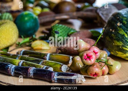 Produkte von Belmont Estate, Grenada Stockfoto