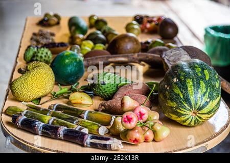 Produkte von Belmont Estate, Grenada Stockfoto