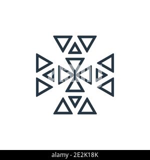 Polygonales Windrad-Umriss-Vektorsymbol. Dünne Linie schwarzes polygonales Windmühle Symbol, flacher Vektor einfache Elementdarstellung aus editierbarer Geometrie concep Stock Vektor