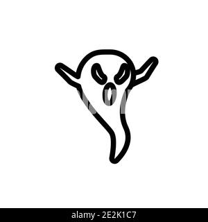Symbol für Angst-Vektor auf weißem Hintergrund. Flacher Vektor Angst Symbol Symbol Zeichen aus der modernen halloween Kollektion für mobiles Konzept und Web Apps Design. Stock Vektor