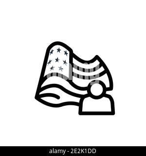 Amerikanisches Vektorsymbol auf weißem Hintergrund. Flacher Vektor american Icon Symbol Zeichen aus der modernen halloween Kollektion für mobile Konzept und Web-Apps desigig Stock Vektor