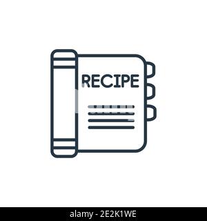 Vektorsymbol für Rezepturumrisse. Dünne Linie schwarz Rezept Symbol, flache Vektor einfache Element Illustration aus editierbaren Küche Konzept isoliert Strich auf whit Stock Vektor