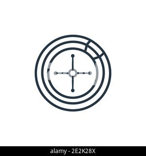 Casino Umriss Vektor-Symbol. Dünne Linie schwarz Casino Symbol, flache Vektor einfache Element Illustration aus editierbaren Arcade-Konzept isoliert auf weißem Backgr Stock Vektor