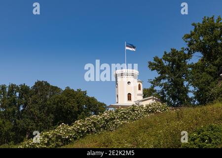 Keila-Joa Herrenhaus (Schloss im Herbst), ein 19. Jahrhundert Gebäude in der Nähe von Keila-Joa Wasserfall und Park, Estland. Stockfoto