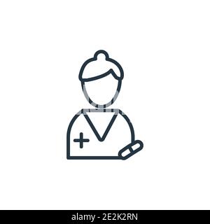 Vektorsymbol für Patientenumrisse. Dünne Linie schwarzes Patientensymbol, flacher Vektor einfache Elementdarstellung aus editierbarem Gesundheits- und medizinischem Konzept isoliert o Stock Vektor