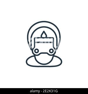 Kathakali Umriss Vektor-Symbol. Dünne Linie schwarz kathakali Symbol, flache Vektor einfache Element Illustration aus editierbaren indien Konzept isoliert auf weiß b Stock Vektor