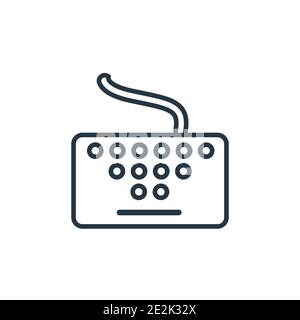 Vektorsymbol für den Umriss des Tastaturkabels. Dünne Linie schwarze Tastatur Draht Symbol, flache Vektor einfache Element Illustration von editierbaren Hardware-Konzept isoliert Stock Vektor