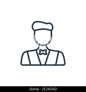 Symbol für den Umriss des Dieners. Dünne Linie schwarz Diener Symbol, flache Vektor einfache Element Illustration von editierbaren Hotel-und Restaurant-Konzept isoliert Stock Vektor
