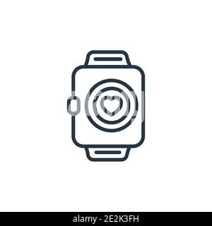 Fitness Tracker Umriss Vektor-Symbol. Dünne Linie schwarz Fitness-Tracker-Symbol, flache Vektor einfache Element Illustration aus editierbaren gymandfitness-Konzept Stock Vektor