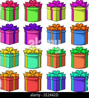 Geschenkschachtel, Set Stock Vektor