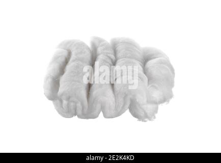 Watte auf weißem Hintergrund Stockfoto