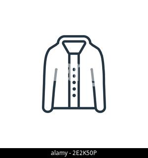 Jacke mit Tasten Umriss Vektor-Symbol. Dünne Linie schwarze Jacke mit Knöpfen Symbol, flache Vektor einfache Element Illustration aus editierbaren Mode conce Stock Vektor