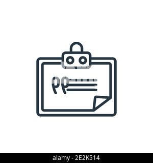 Clipboards Umrissvektorsymbol. Dünne Linie schwarze Klemmbretter Symbol, flache Vektor einfache Element Illustration von editierbaren Feedback-Konzept isoliert auf wh Stock Vektor