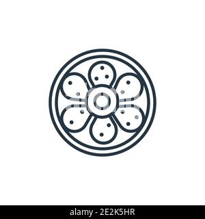 Vektorsymbol „King Cake Outline“. Dünne Linie schwarz King Cake Symbol, flache Vektor einfache Element Illustration aus editierbaren Lebensmittel Konzept isoliert Strich auf w Stock Vektor