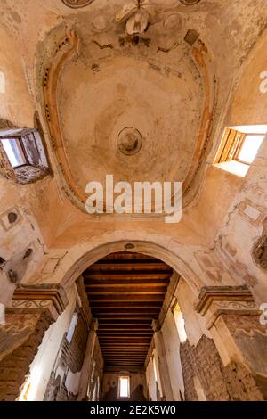 Decke der inspirierenden Missionskirche im Tumacacori National Historical Park, Arizona, USA Stockfoto